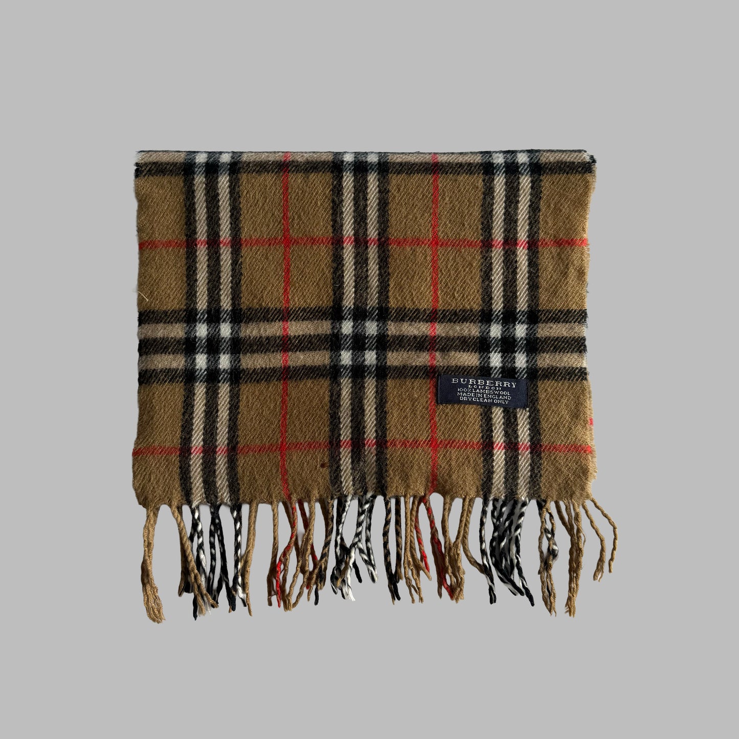 90s Burberry Lambswool Nova Check Scarf