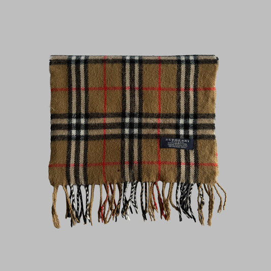 90s Burberry Lambswool Nova Check Scarf