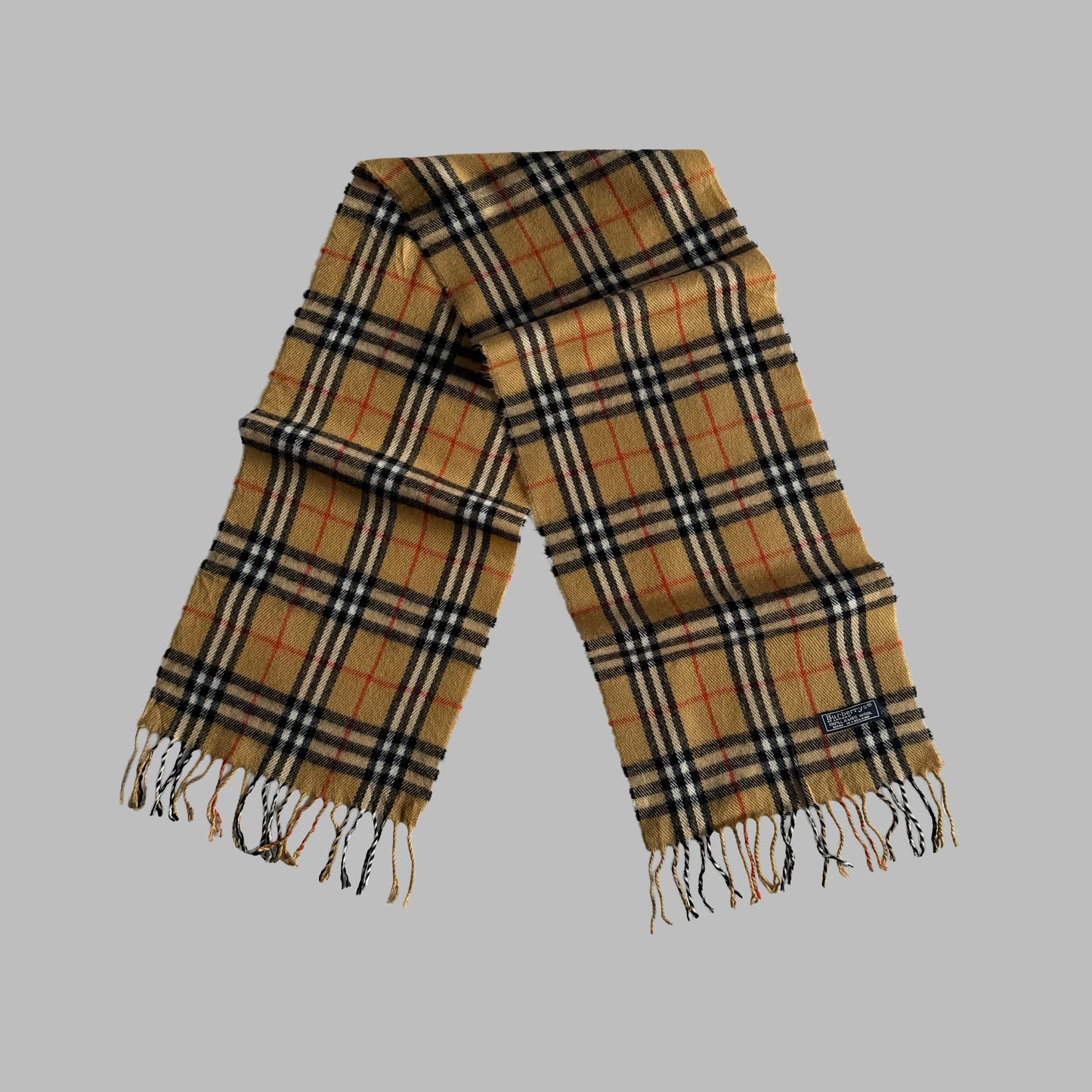 90s Burberry Lambswool Nova Check Scarf
