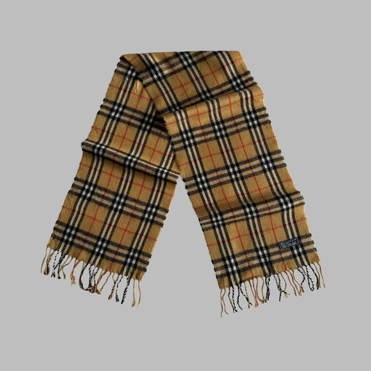 90s Burberry Lambswool Nova Check Scarf