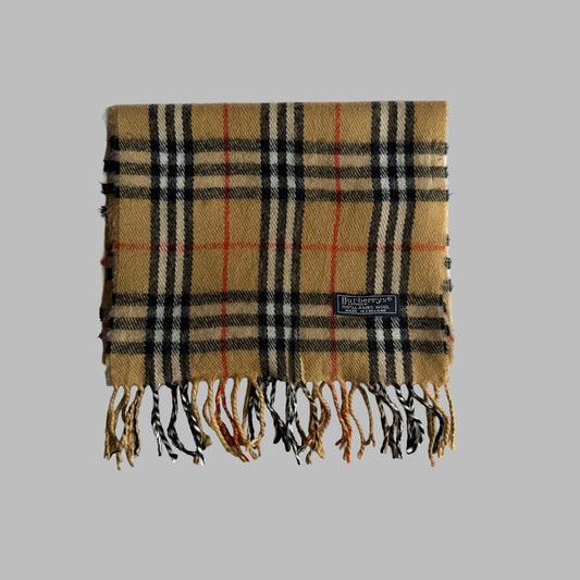 90s Burberry Lambswool Nova Check Scarf