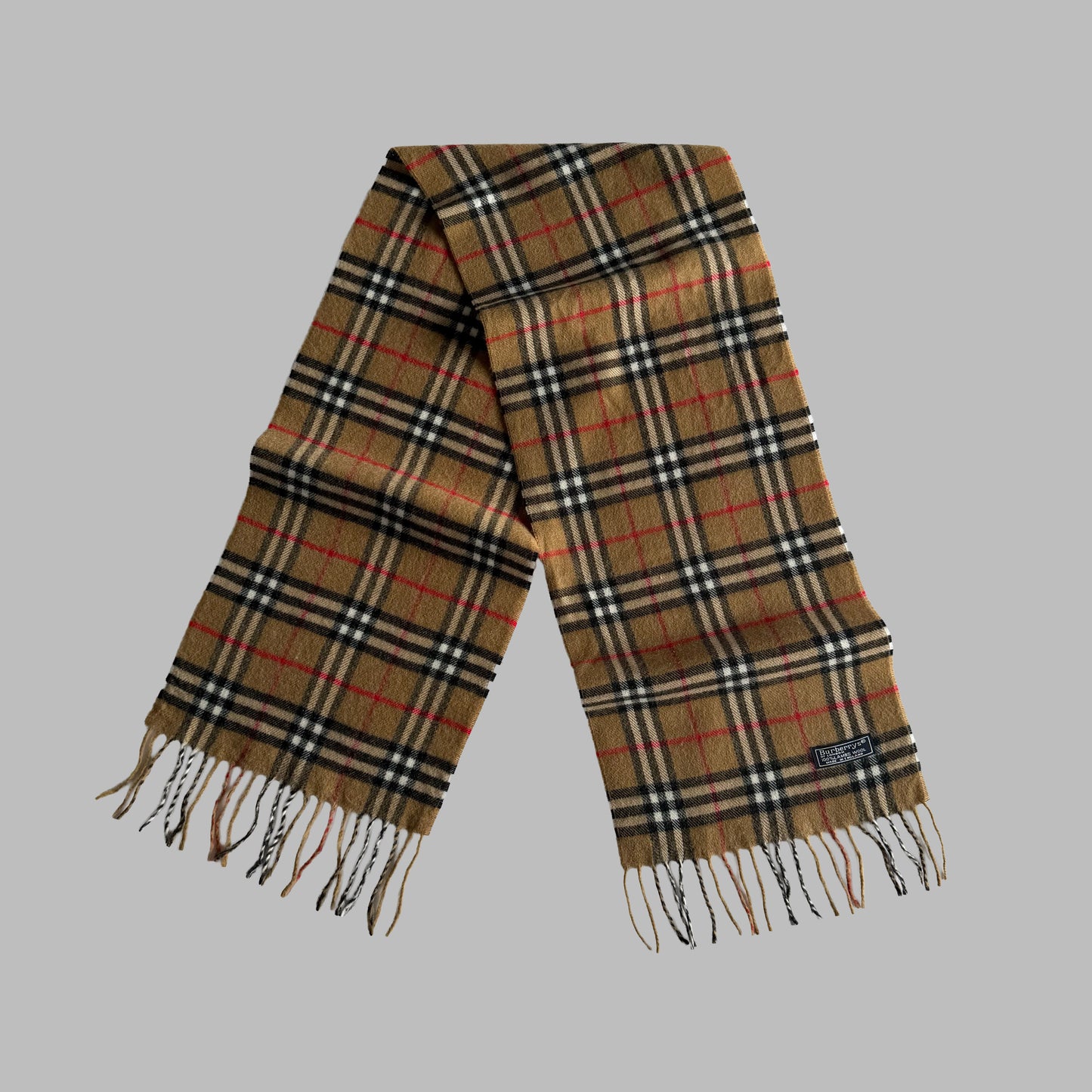 90s Burberry Lambswool Nova Check Scarf