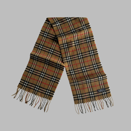 90s Burberry Lambswool Nova Check Scarf