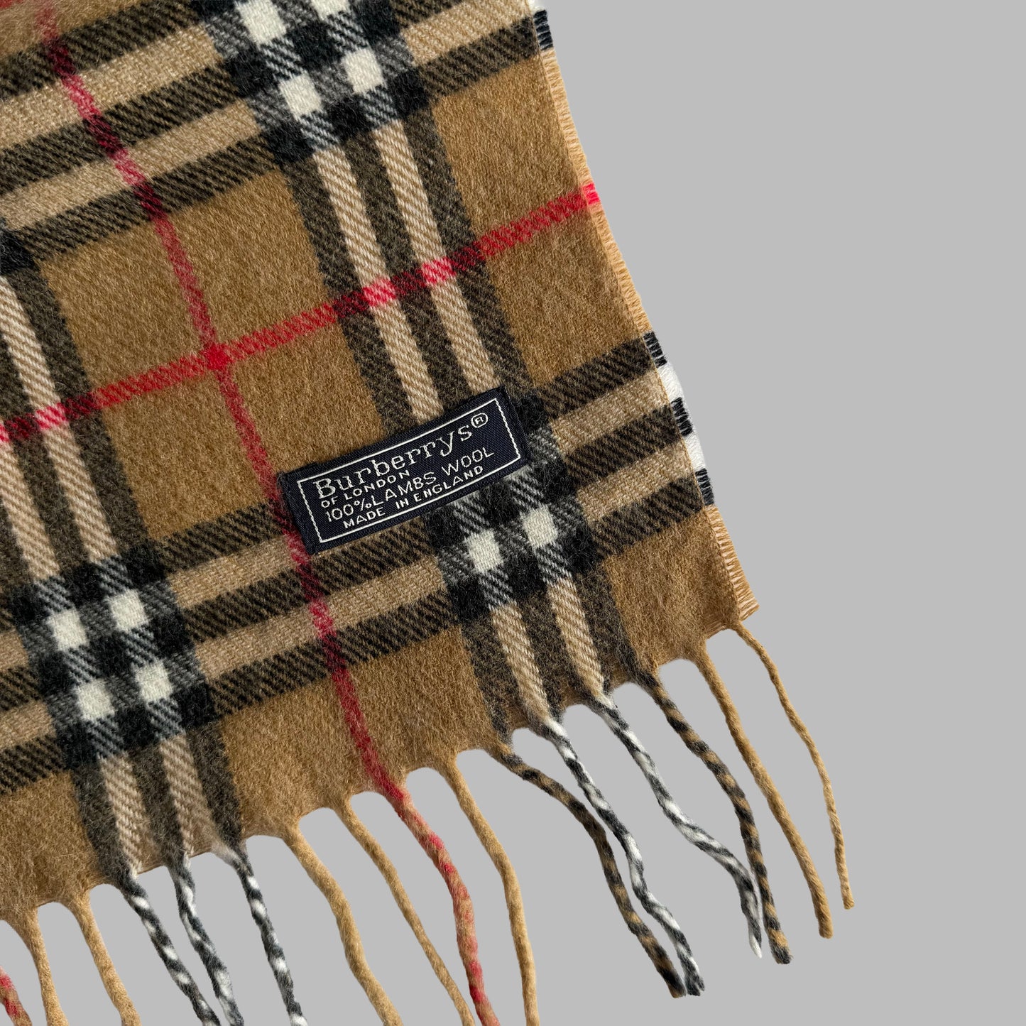 90s Burberry Lambswool Nova Check Scarf