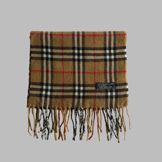 90s Burberry Lambswool Nova Check Scarf