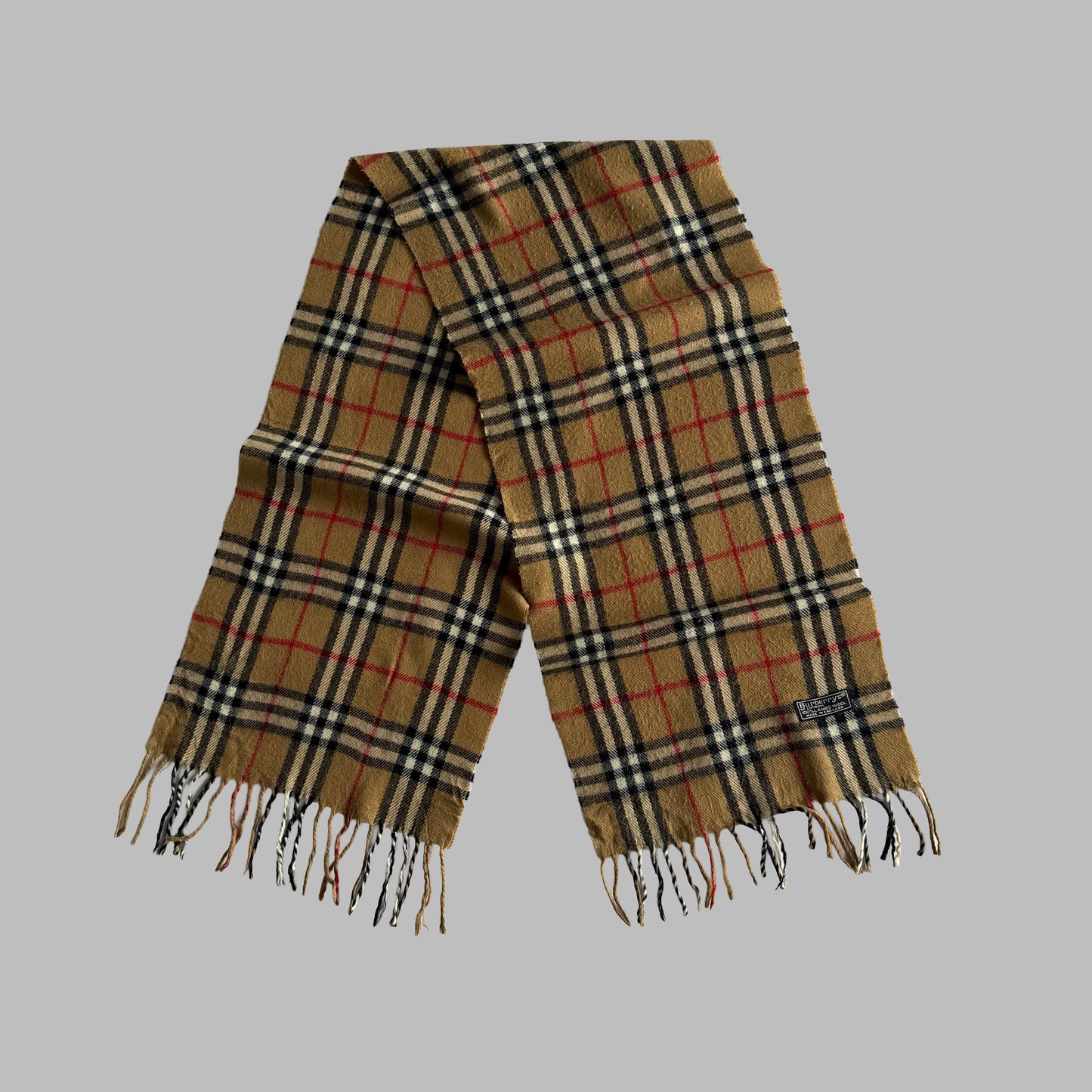 90s Burberry Lambswool Nova Check Scarf