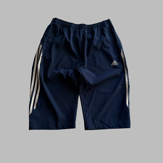 Y2K Adidas Three Stripe Baggy Capris - M