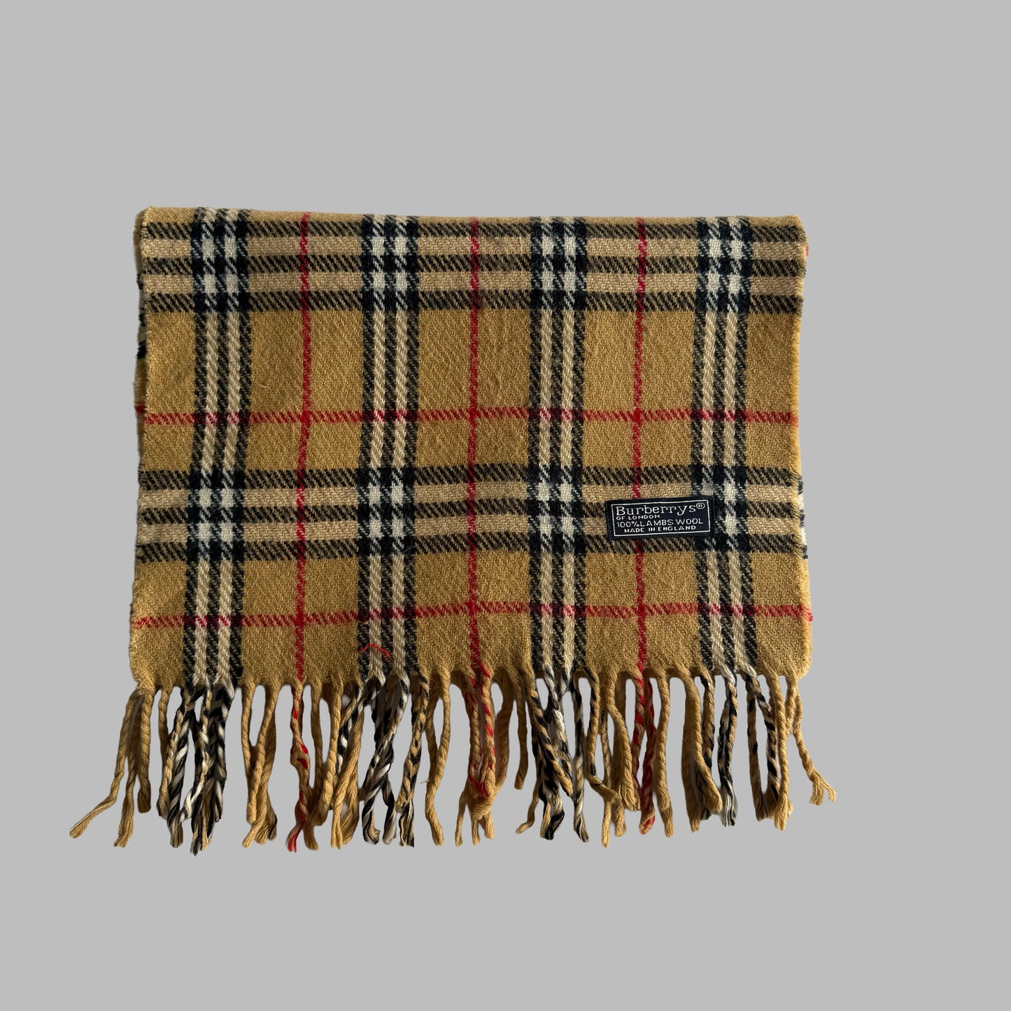 90s Burberry Lambswool Nova Check Scarf