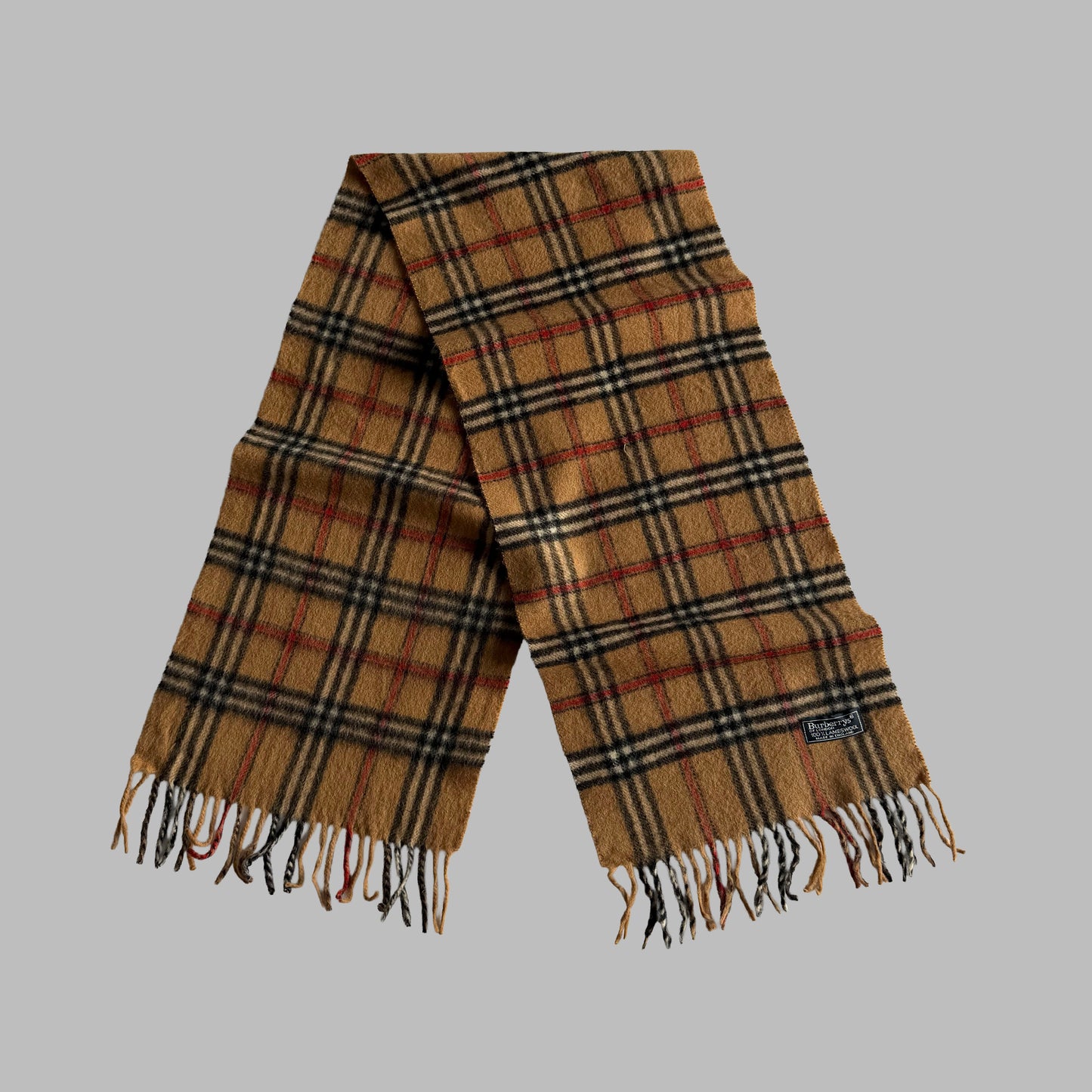 90s Burberry Lambswool Nova Check Scarf