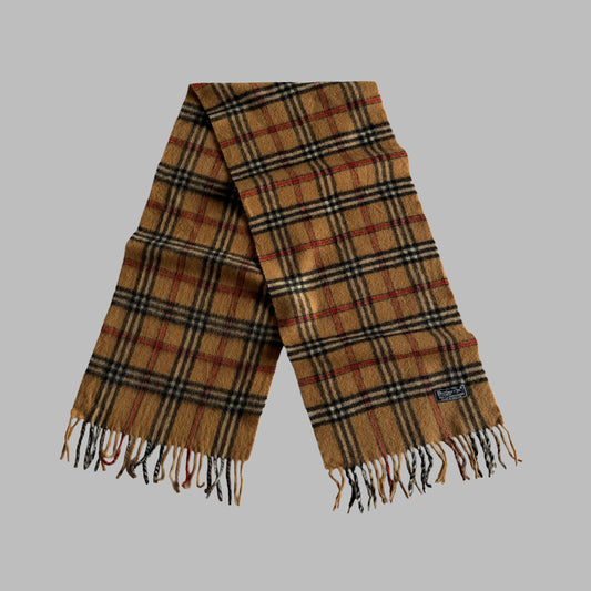 90s Burberry Lambswool Nova Check Scarf