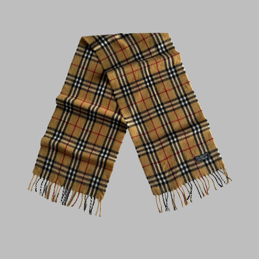 90s Burberry Lambswool Nova Check Scarf
