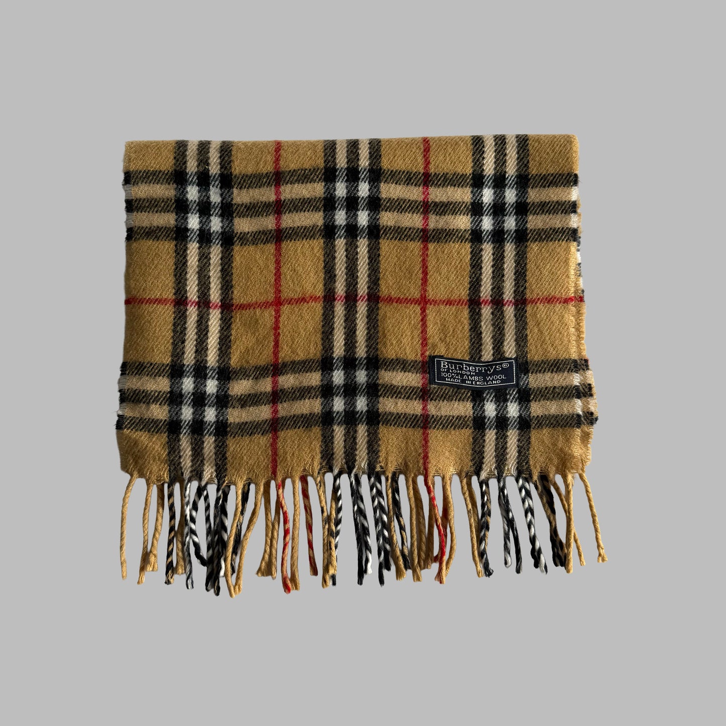 90s Burberry Lambswool Nova Check Scarf