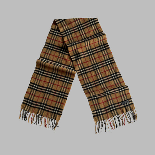 90s Burberry Lambswool Nova Check Scarf