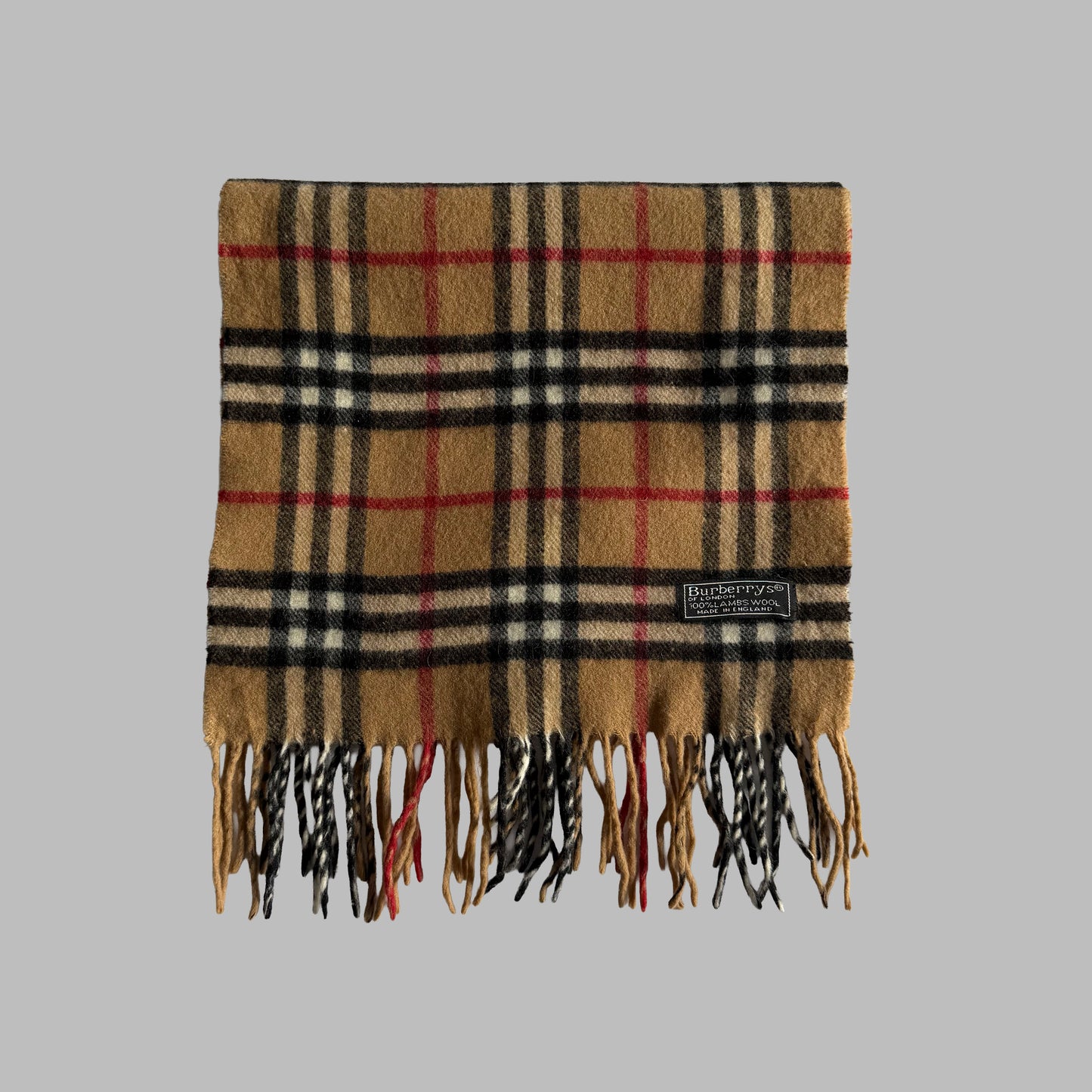 90s Burberry Lambswool Nova Check Scarf