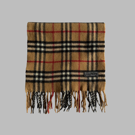 90s Burberry Lambswool Nova Check Scarf