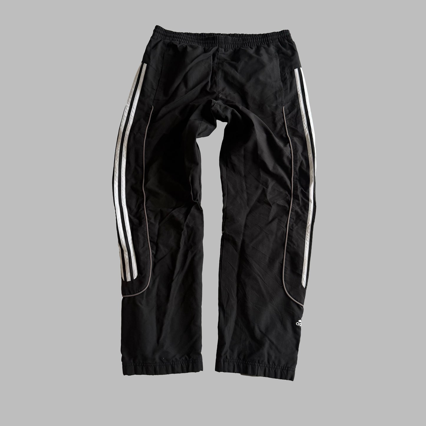 Y2K Adidas Three Stripe Baggy Track Pants - L