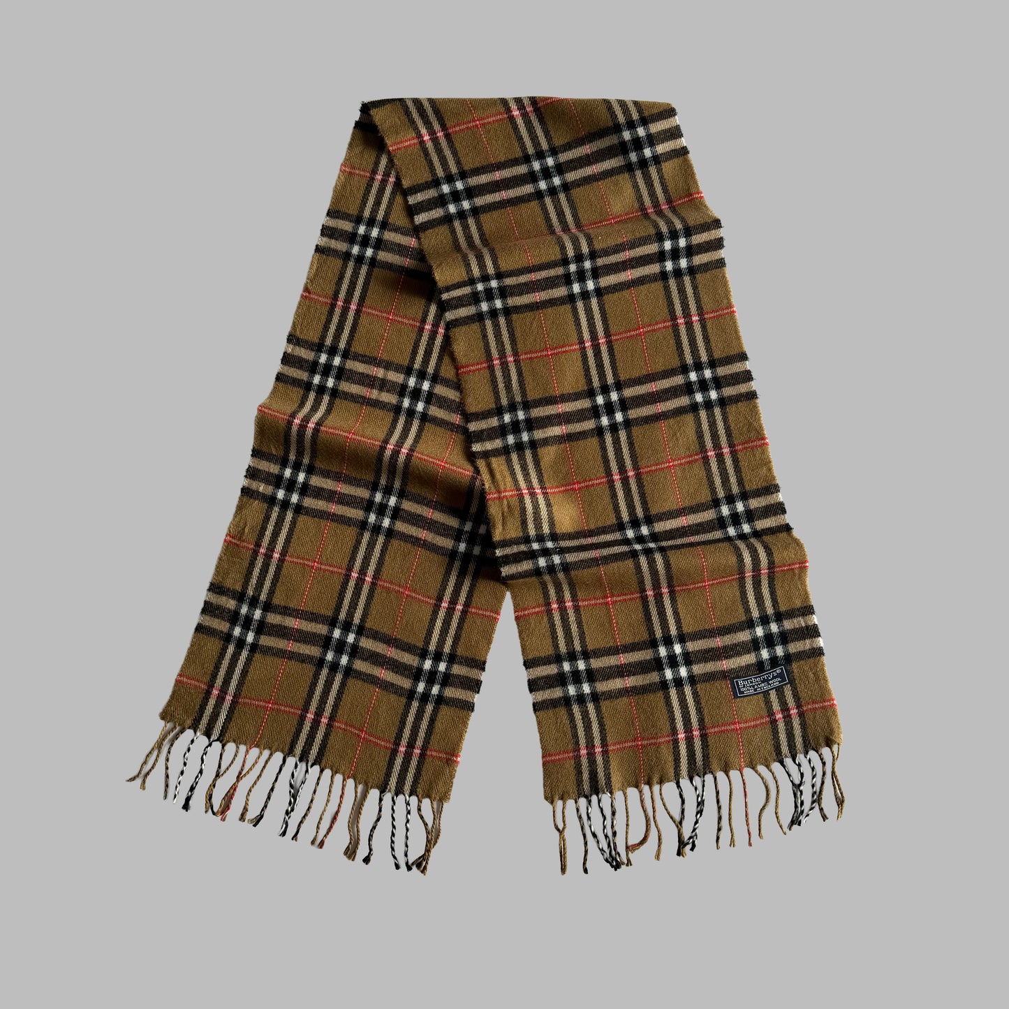 90s Burberry Lambswool Nova Check Scarf