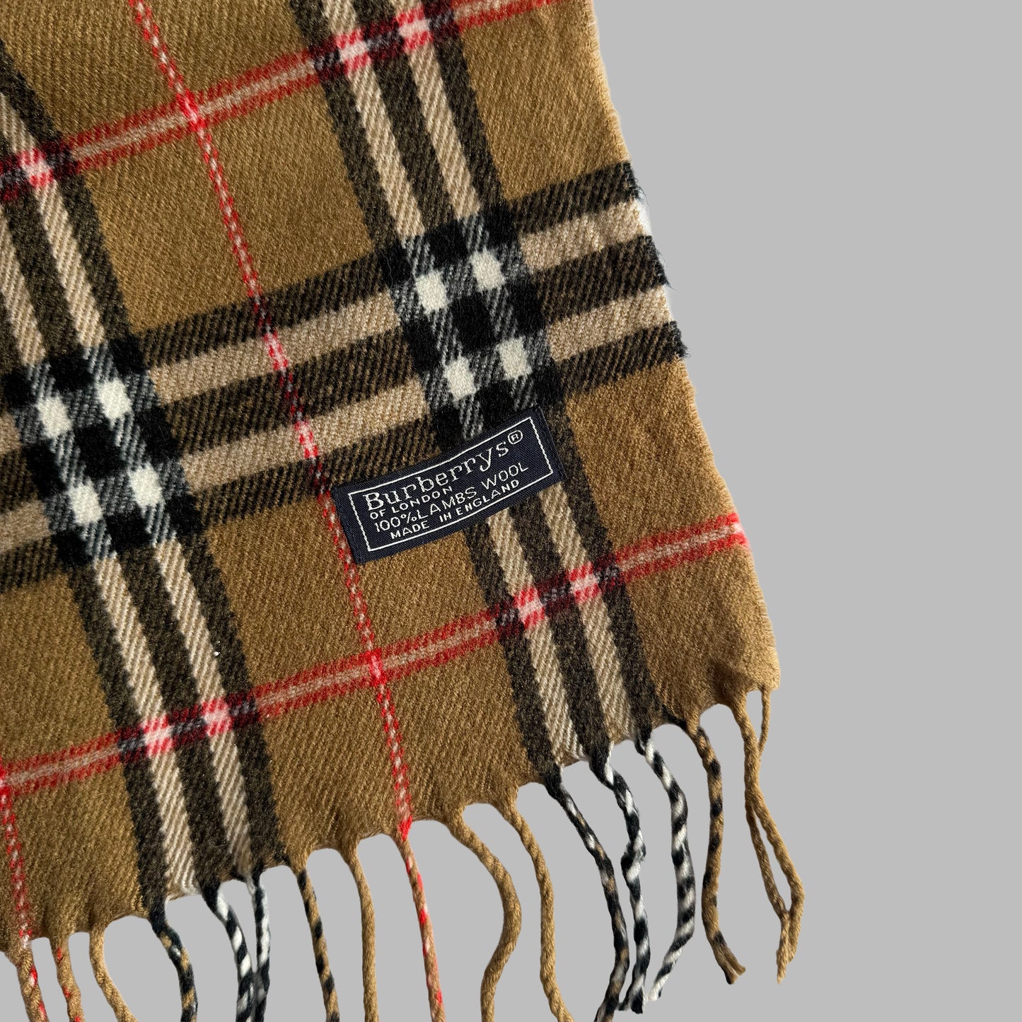 90s Burberry Lambswool Nova Check Scarf