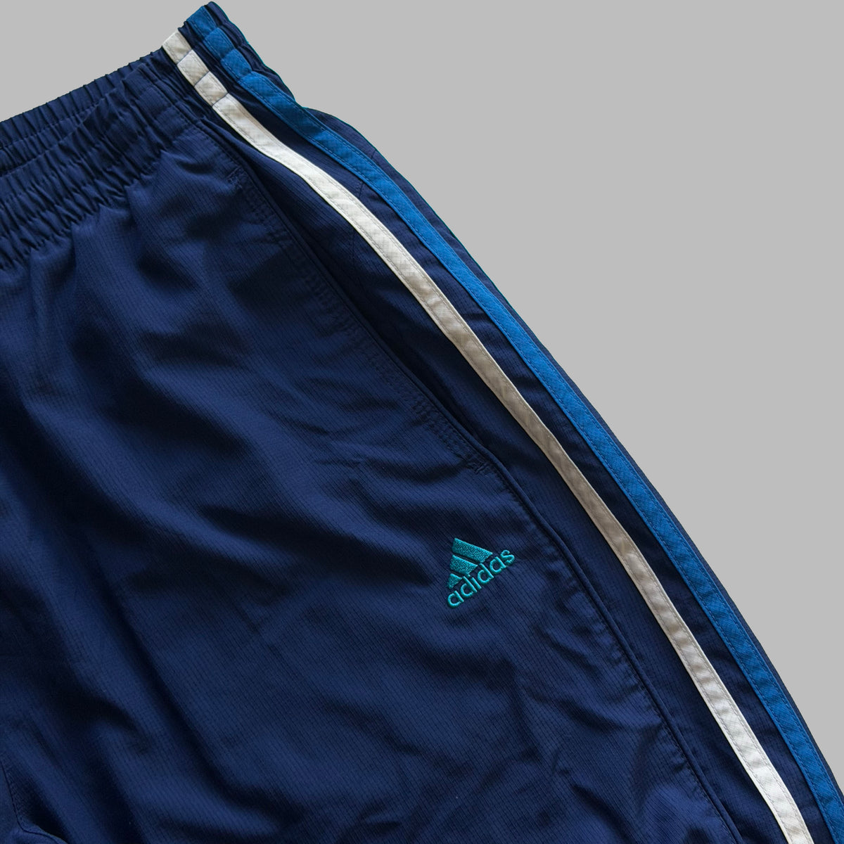 Y2K Adidas Three Stripe Baggy 3/4 Track Pants - L