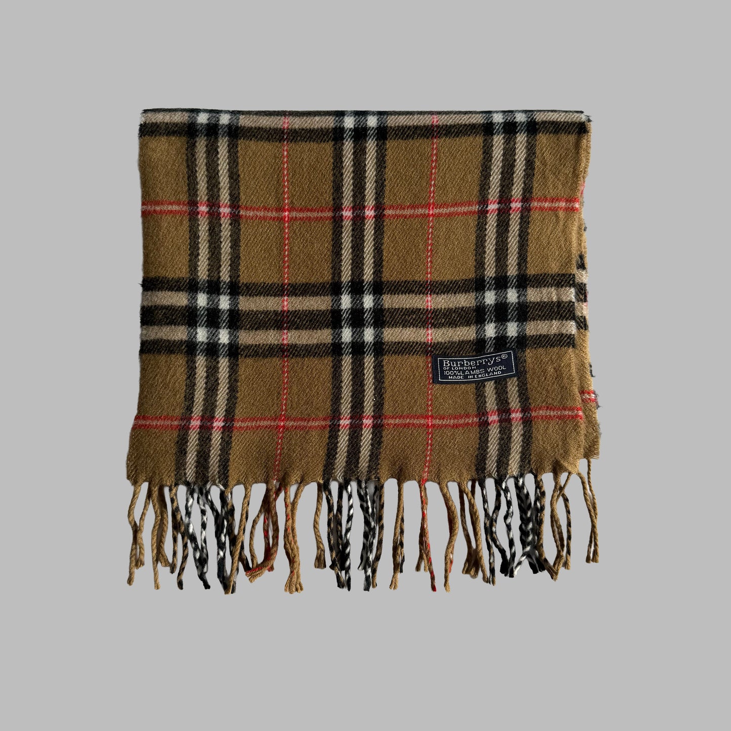 90s Burberry Lambswool Nova Check Scarf