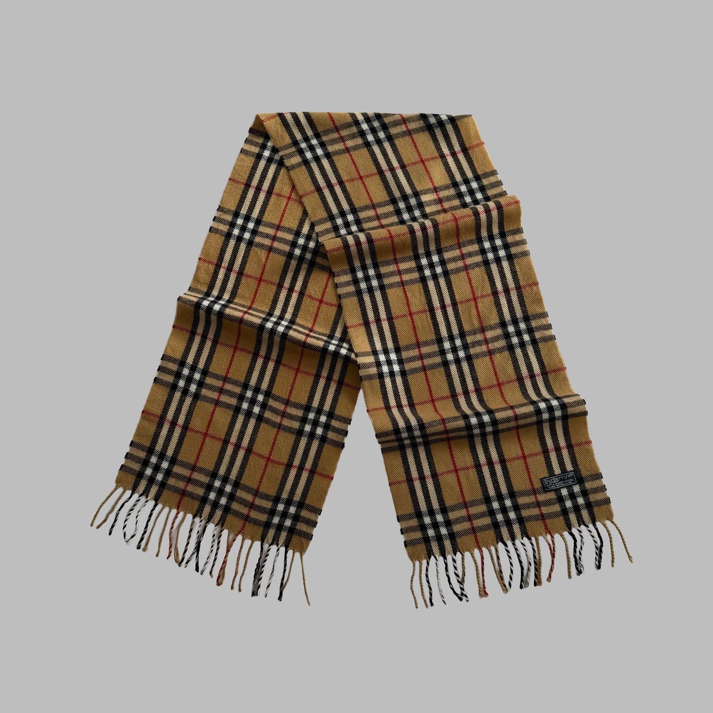 90s Burberry Lambswool Nova Check Scarf