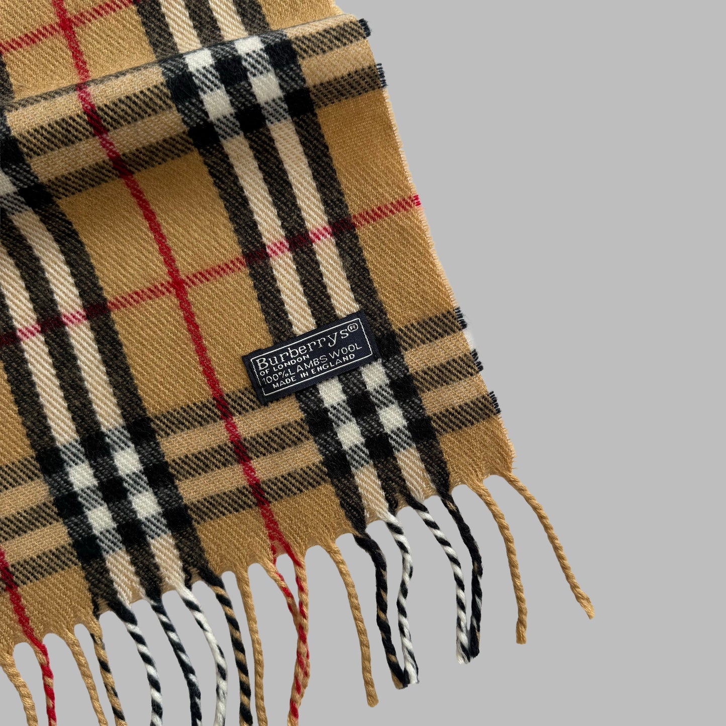 90s Burberry Lambswool Nova Check Scarf