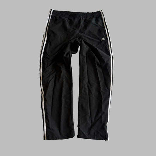 Y2K Adidas Three Stripe Wide Leg Track Pants - L