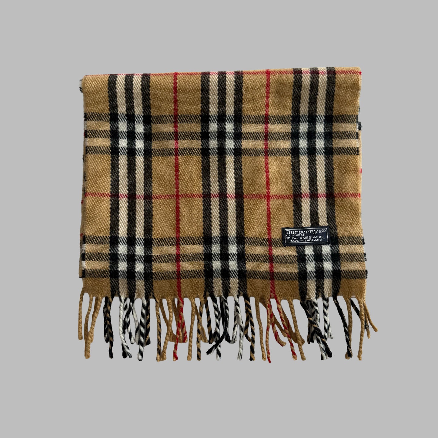 90s Burberry Lambswool Nova Check Scarf