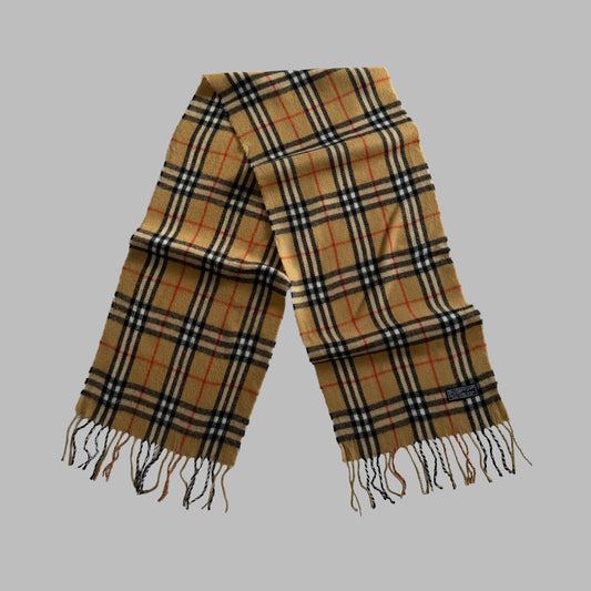 90s Burberry Lambswool Nova Check Scarf