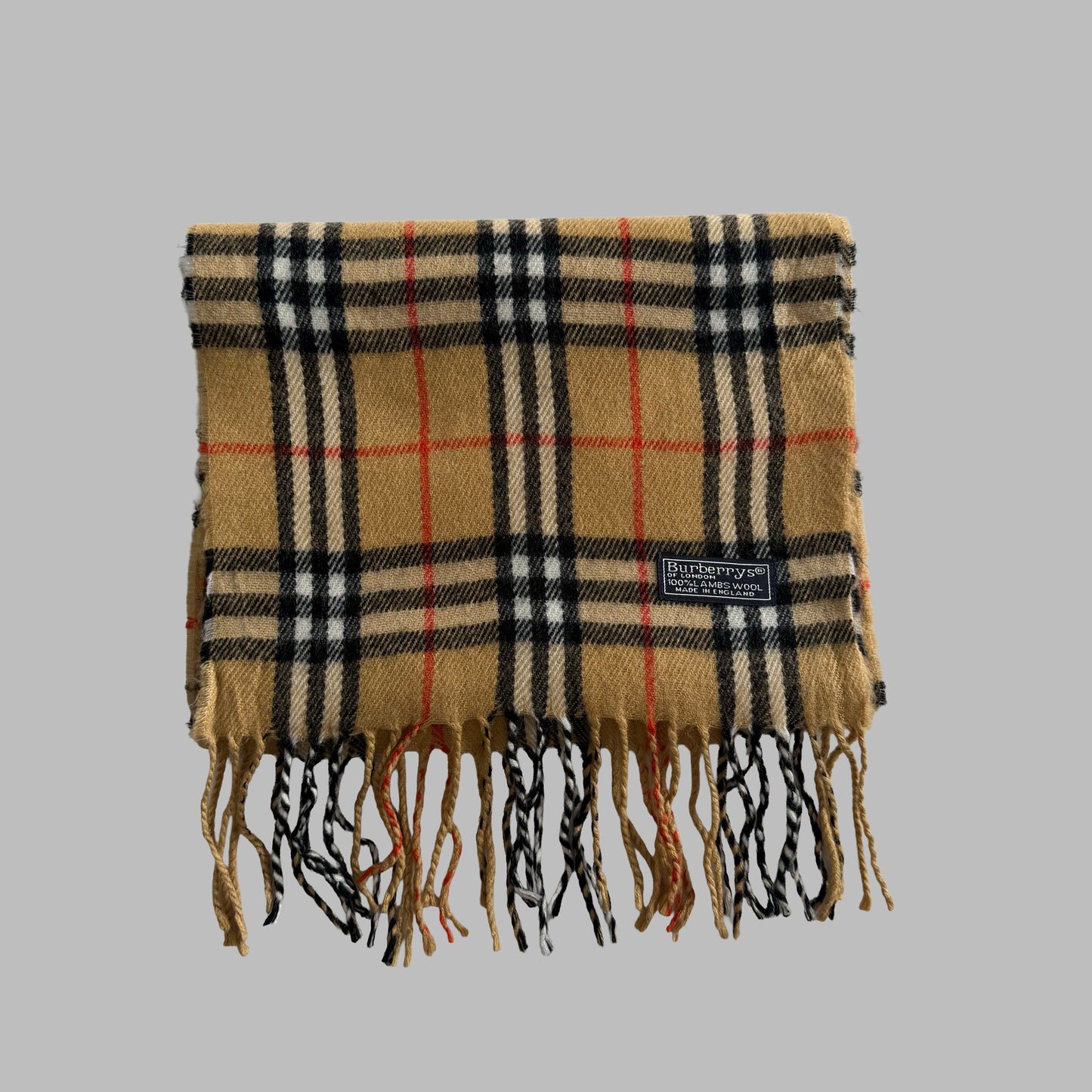 90s Burberry Lambswool Nova Check Scarf