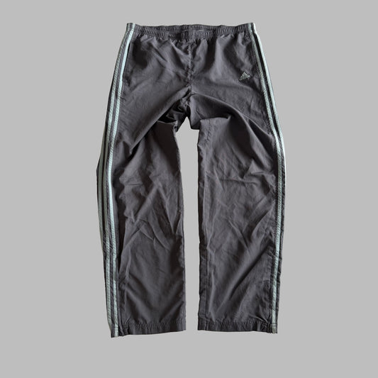 Y2K Adidas Three Stripe Wide Leg Track Pants - M