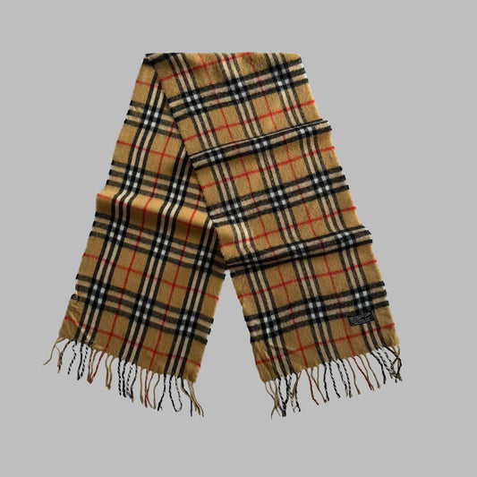 90s Burberry Lambswool Nova Check Scarf