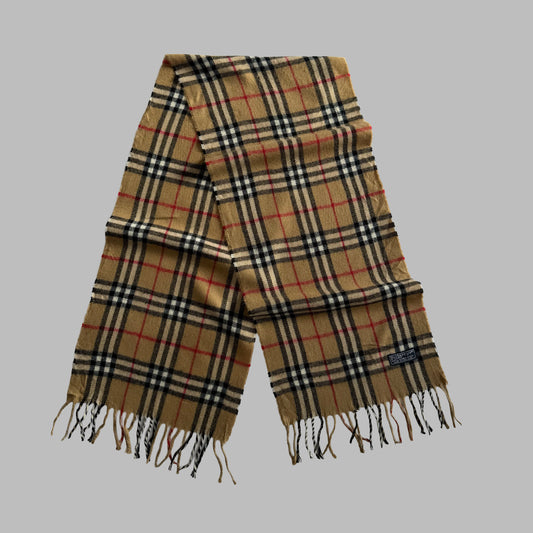 90s Burberry Lambswool Nova Check Scarf