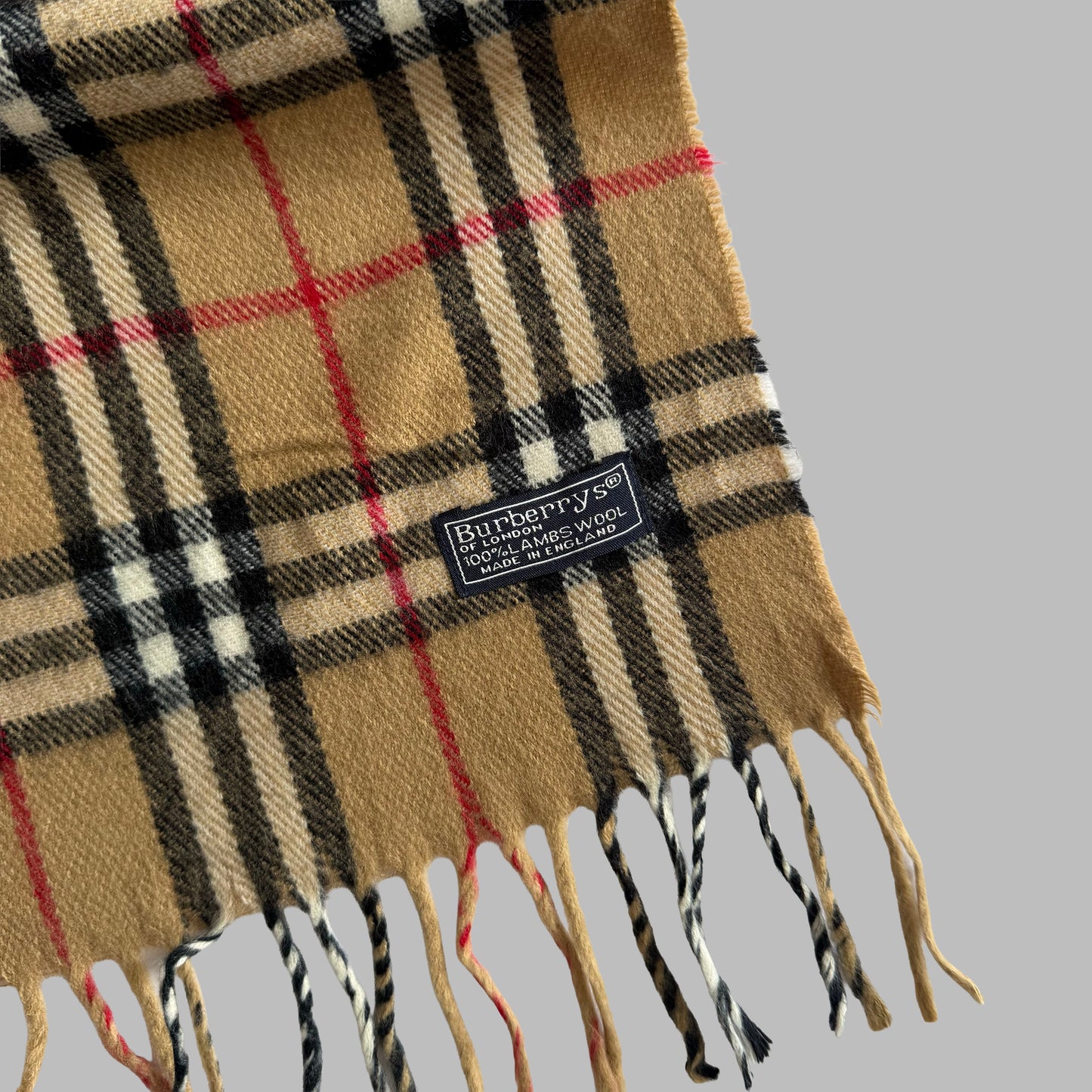 90s Burberry Lambswool Nova Check Scarf