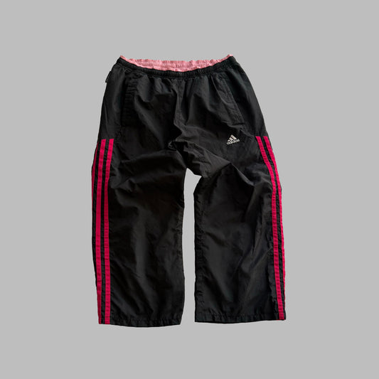 Y2K Adidas Three Stripe Baggy Capris - S