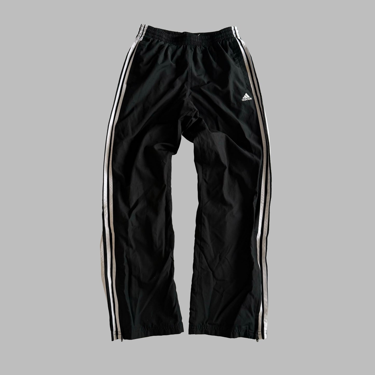 Y2K Adidas Three Stripe Straight Leg  Track Pants - XS