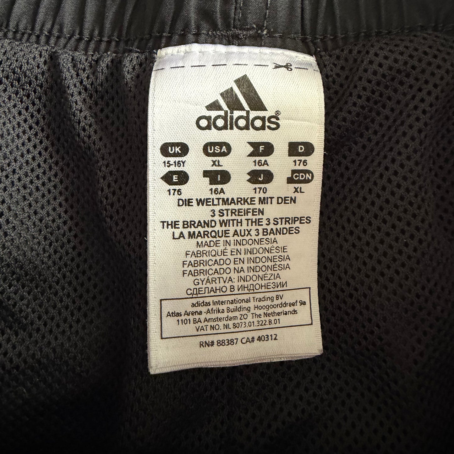 Y2K Adidas Three Stripe Straight Leg  Track Pants - XS