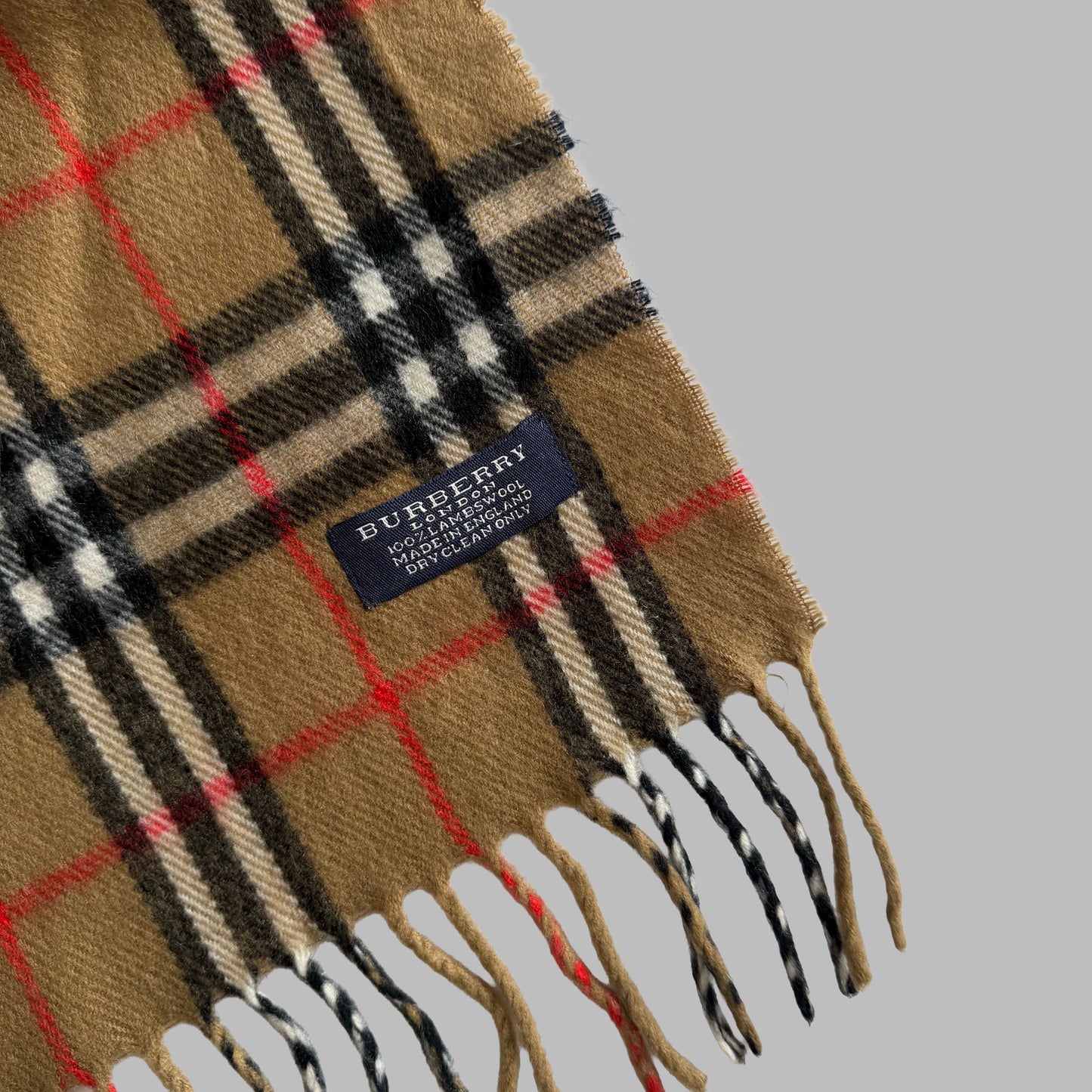 90s Burberry Lambswool Nova Check Scarf