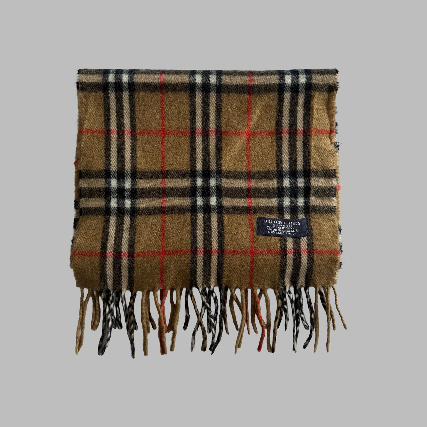 90s Burberry Lambswool Nova Check Scarf