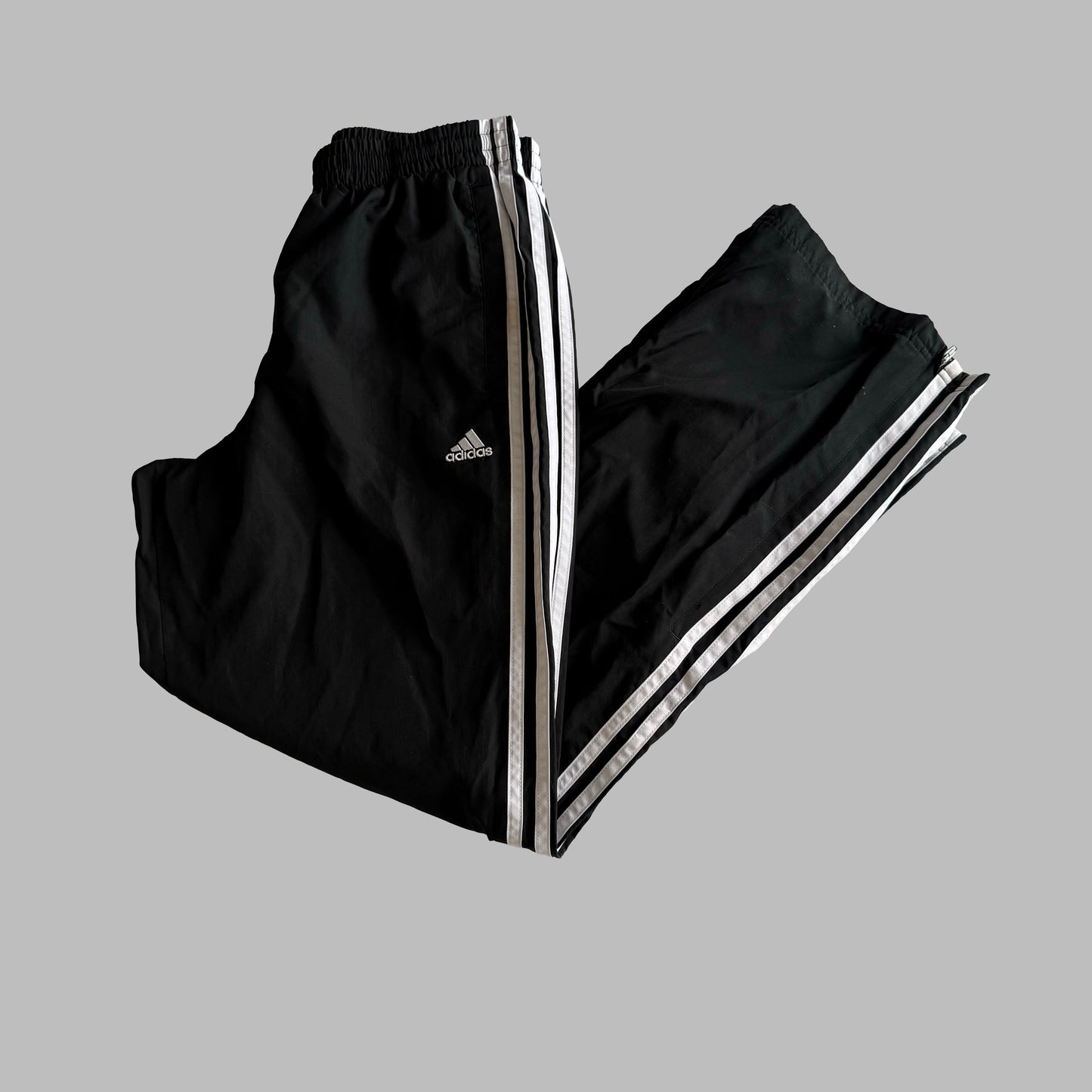 Y2K Adidas Three Stripe Straight Leg  Track Pants - XS
