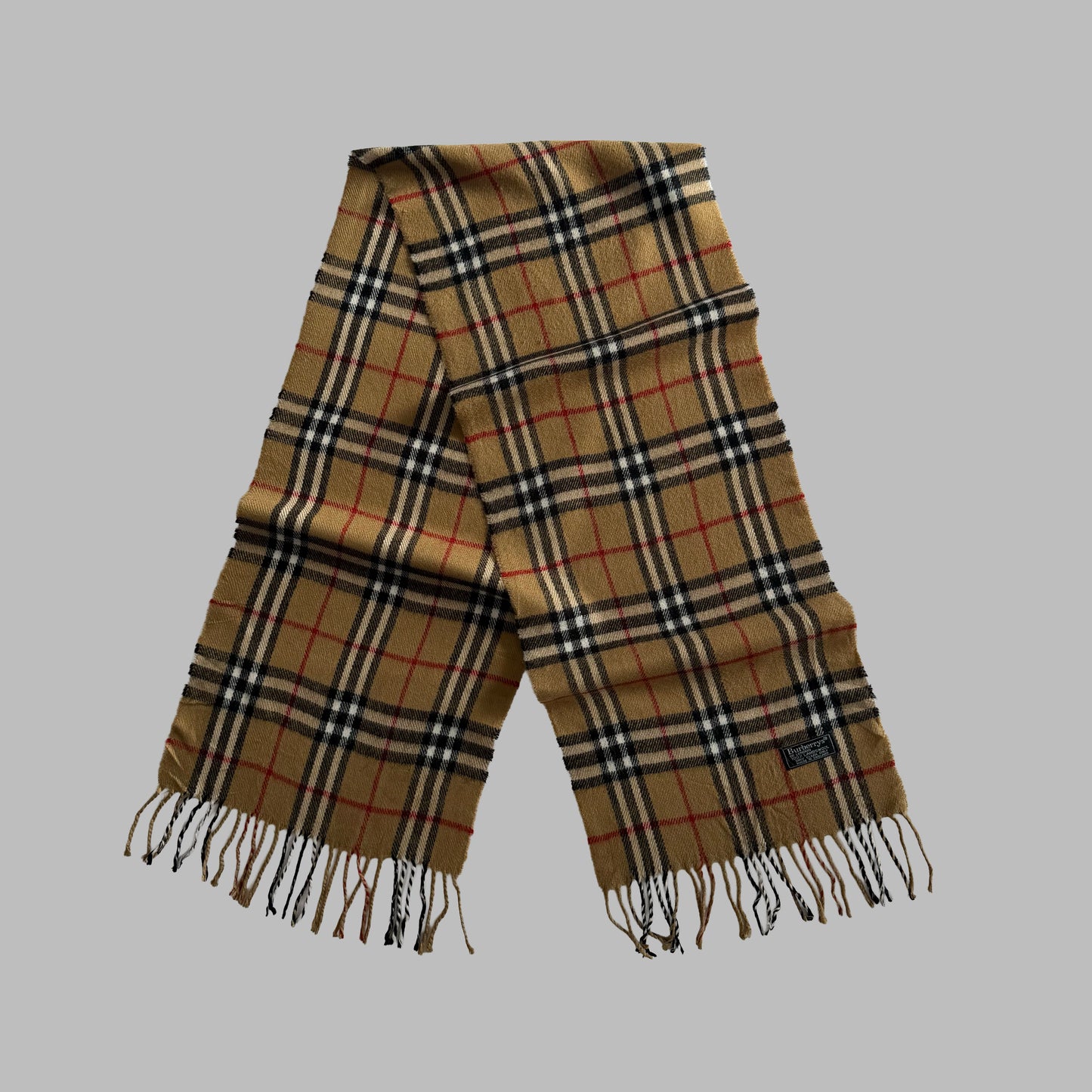 90s Burberry Lambswool Nova Check Scarf