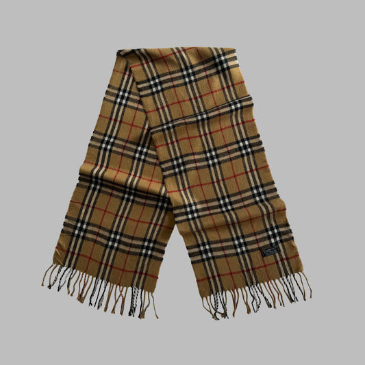90s Burberry Lambswool Nova Check Scarf