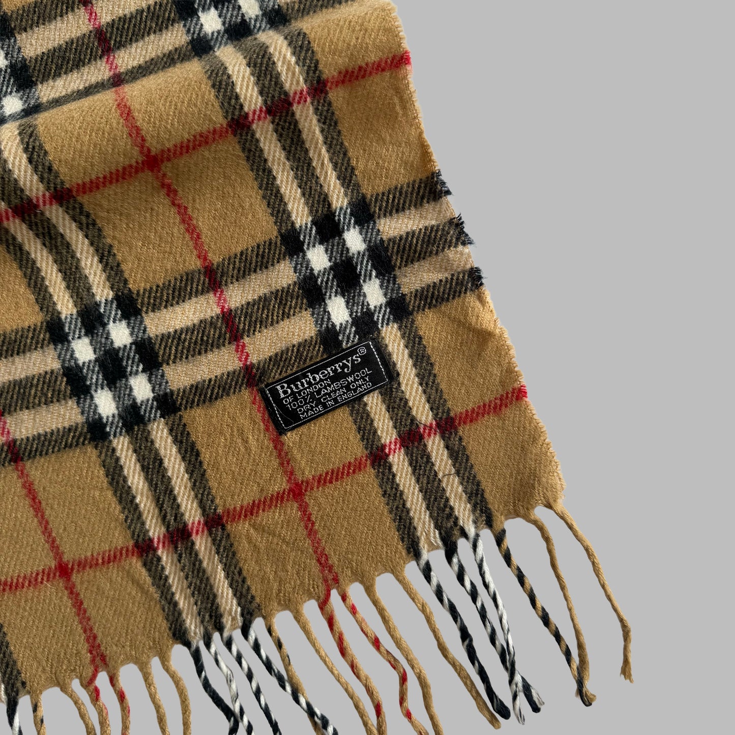 90s Burberry Lambswool Nova Check Scarf