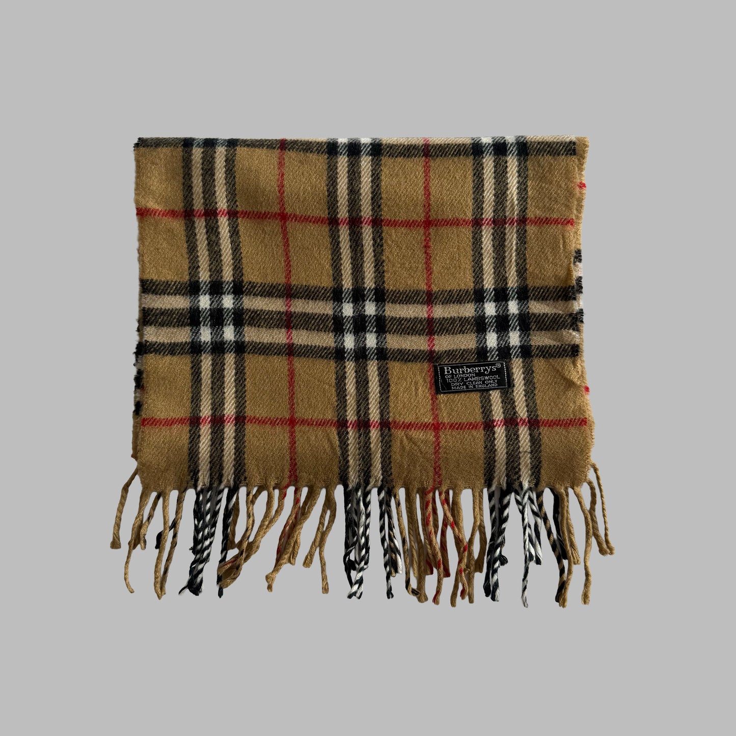 90s Burberry Lambswool Nova Check Scarf