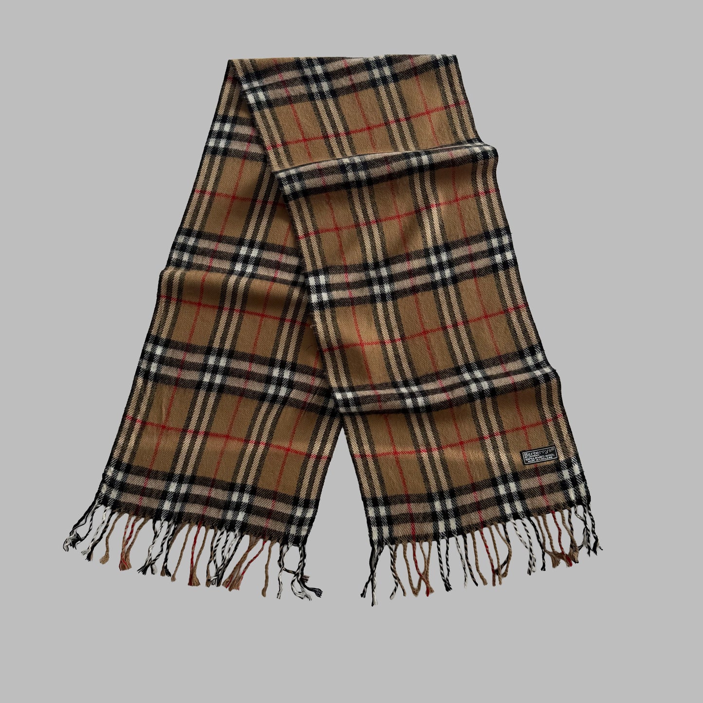 90s Burberry Lambswool Nova Check Scarf