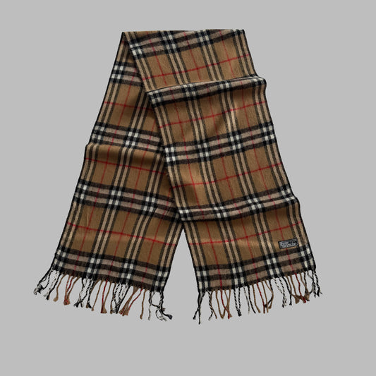 90s Burberry Lambswool Nova Check Scarf