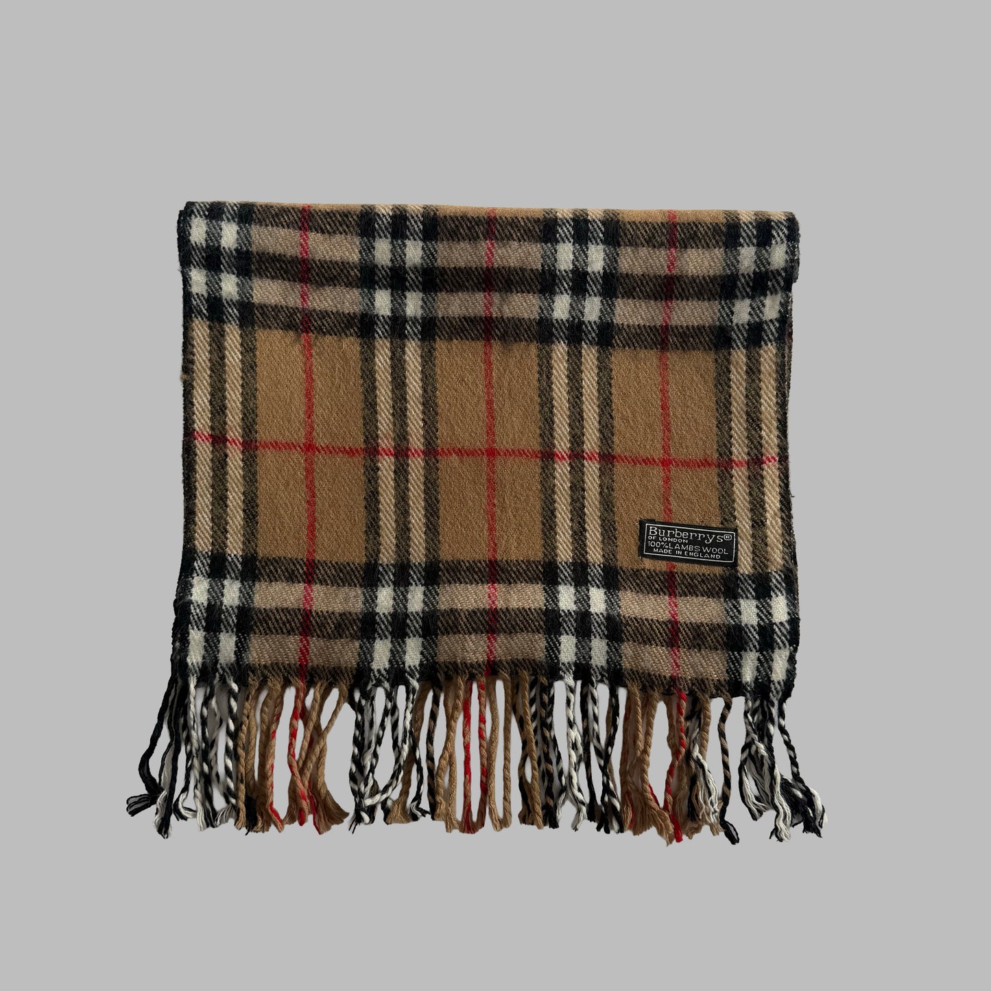 90s Burberry Lambswool Nova Check Scarf