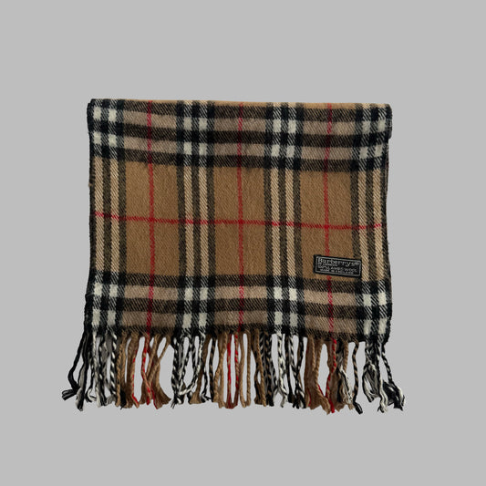 90s Burberry Lambswool Nova Check Scarf
