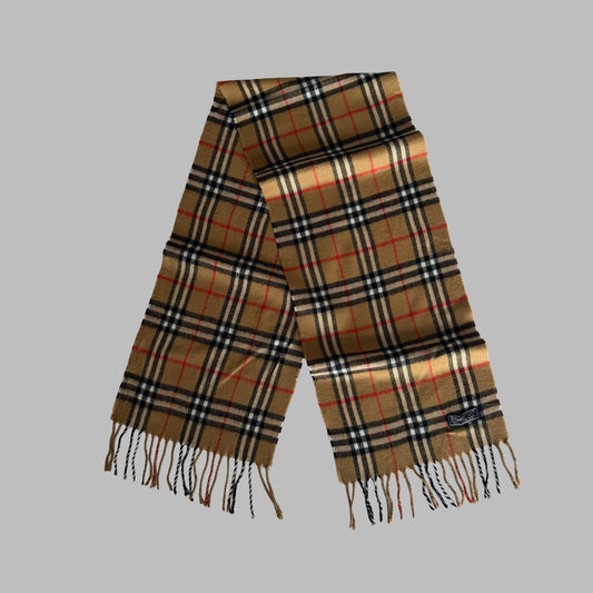 90s Burberry Lambswool Nova Check Scarf