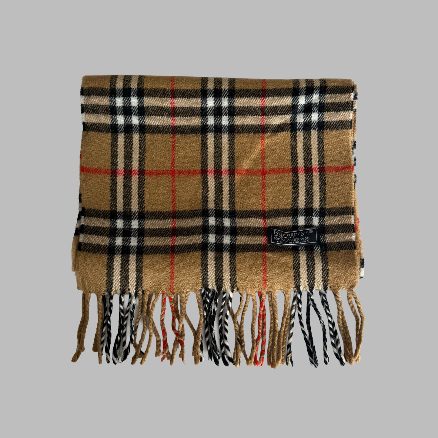 90s Burberry Lambswool Nova Check Scarf